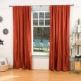 Rust Rod Pocket Velvet Curtain / Drape / Panel - Piece