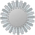 Matte Silvertone 25.5-inch Aztec-inspired Sparkling Sunburst Decorative Round Wall Mirror