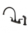 Dark Oil Rubbed Bronze Arched Centerset Kitchen Faucet