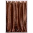 Brown Tab Top Velvet Curtain / Drape / Panel - Piece