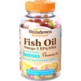 Sundown Naturals Fish Oil with Vitamin D3 Orange Strawberry Banana and Raspberry 50 Gummies