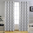 DriftAway Mason/Geo Pattern Thermal Blackout Window Curtain, 2 Panels.