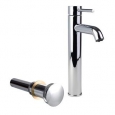 European Vessel Sink Faucet and Drain Set Chrome