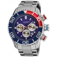 Blue Akribos Men's Large Diver's Chronograph Bracelet Watch - Multi/Silver