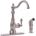 Ultra Faucets UF11243 Single Handle Stainless Steel Kitchen Faucet With Side Spray
