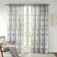 Urban Habitat Nash Geo Burnout Printed Sheer Curtain Panel (As Is Item)