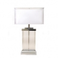 Park Lane Rectangular Metal and Crystal Lamp - Silver - 256C