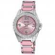 August Steiner Women's Quartz Crystal Ceramic Pink Bracelet Watch
