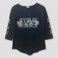 Girls' Star Wars Forces Of Destiny Hi Low 3/4 Sleeve T-Shirt - Black M