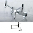 Contemporary Chrome Wallmount Pot-filler Kitchen Faucet