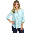 Zac & Rachel Women's Button Front Slub Shirt