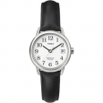 Timex T2H3319J Women's Easy Reader Black Leather Strap Watch