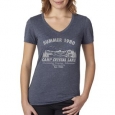 Women's Summer 1980 Camp Crystal Lake Halloween V-neck Navy Cotton                          T-shirt