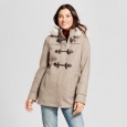 Women's Wool Toggle Coat With Faux Fur Hood - A Day Beige M