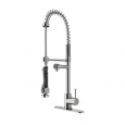 VIGO Zurich Stainless Steel Pull-Down Spray Kitchen Faucet with Deck Plate