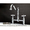 Victorian High Spout Bridge Cross-Handles Kitchen Faucet