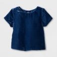 Toddler Girls' Velvet Top - Genuine Kids from OshKosh Marine Blue 12M