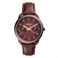 Fossil Women's ES4121 Tailor Multi-Function Wine Dial Wine Leather Watch