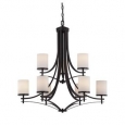 Savoy House Colton English Bronze/ White Opal Metal/ Glass 9-light Chandelier