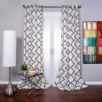 OVERSTOCK EXCLUSIVE Morocco Flocked Faux Silk Grommet-top 96-inch Curtain Panel (As Is Item)