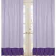 Sweet Jojo Designs Sloane Collection Lavender/Purple/White Cotton Curtain Panel Pair (As Is Item)