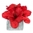 Artificial Amaryllis Floral Arrangement Red 8" - Lloyd & Hannah