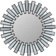 Aztec-inspired Sparkling Sunburst Matte Black 25.5-inch Round Wall Mirror