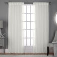 ATI Home Belgian Linen Look Sheer Curtain Panel Pair w/ Pinch Pleat Top