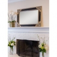 SBC Venetian Black/Gold Wood Rectangle Wall Mirror