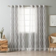 Aurora Home Sheer Moroccan Grommet Top 84-inch Curtain Panel Pair - 54 x 84