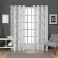 ATI Home Edinburgh Sheer Burnout Grommet Top Window Curtain Panel Pair