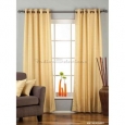 Golden Ring Top Matka Raw Silk Curtain / Drape / Panel - Piece