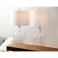 Abbyson Azure Clear Glass Table Lamp (Set of 2)