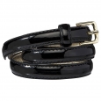 Merona Black Patent Skinny Belt Gold Buckle Xl