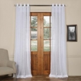 Exclusive Fabrics Grommet Solid Faux-linen Sheer Curtain Panel