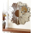 Abbyson Empire Burst Round Wall Mirror - Silver