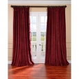 Exclusive Fabrics Burgundy Velvet Blackout Extra Wide Curtain Panel