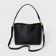 Women's Modern Bucket Satchel Handbag - A Day Black