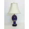 Greek Cobalt Egg Shaped Porcelain Table Lamp