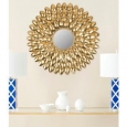 Safavieh Royal Leaf Sculptured Antique Gold 27.5-inch Sunburst Mirror