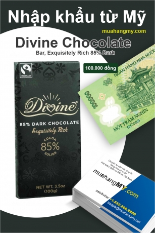 Divine Chocolate Bar, Exquisitely Rich 85% Dark