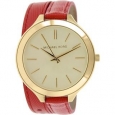 Michael Kors Women's Runway MK2332 Red Leather Quartz Fashion Watch