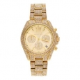 Michael Kors Women's MK6494 'Bradshaw' Goldtone Crystal Pave Chronograph Dial Bracelet Watch