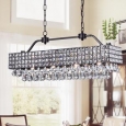 Fintra Black Rectangular Crystal Pendant