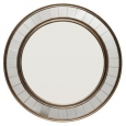 Round Wood Mirror with Trim - Antique Bronze