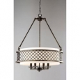 Lux Bronze 4-light Beige Pendant Chandelier