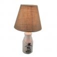 Ephrata Creamery Old Style Milk Bottle Lamp with Burlap Shade - Off-white