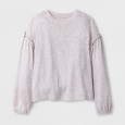 Girls' Sweater Knit Top - art class Ivory L
