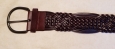 Mossimo Belt M Brown Bonded Leather Wide Woven Pattern 39"