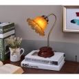 Amber Shade Victorian Goose Neck Table Lamp